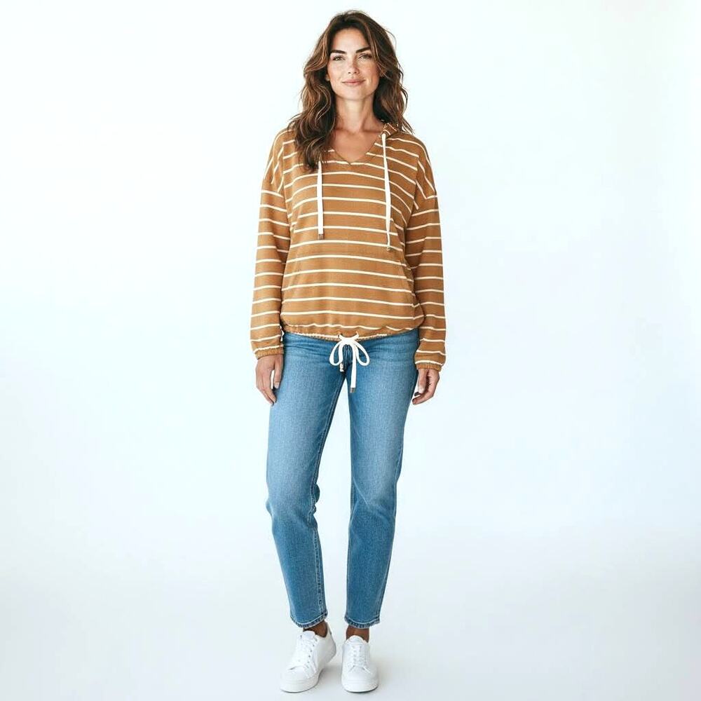 MAURICES Soft Knit Hooded Sweatshirt Medium Boho Campy Cottage - Picture 10 of 10